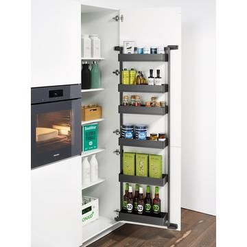 Kessebohmer Tandem Side Larder III; Anthracite, Arena Pure, Unhanded, 500mm