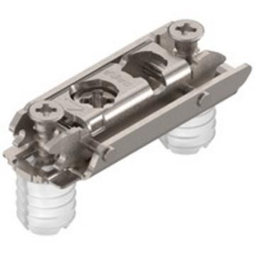 CLIP mounting plate, straight (20/32mm), 0mm, steel EXPANDO fixing, nickel