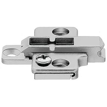 CLIP cruciform mounting plate, 2 part construction 9mm spacing for fixing with chipboard screws
