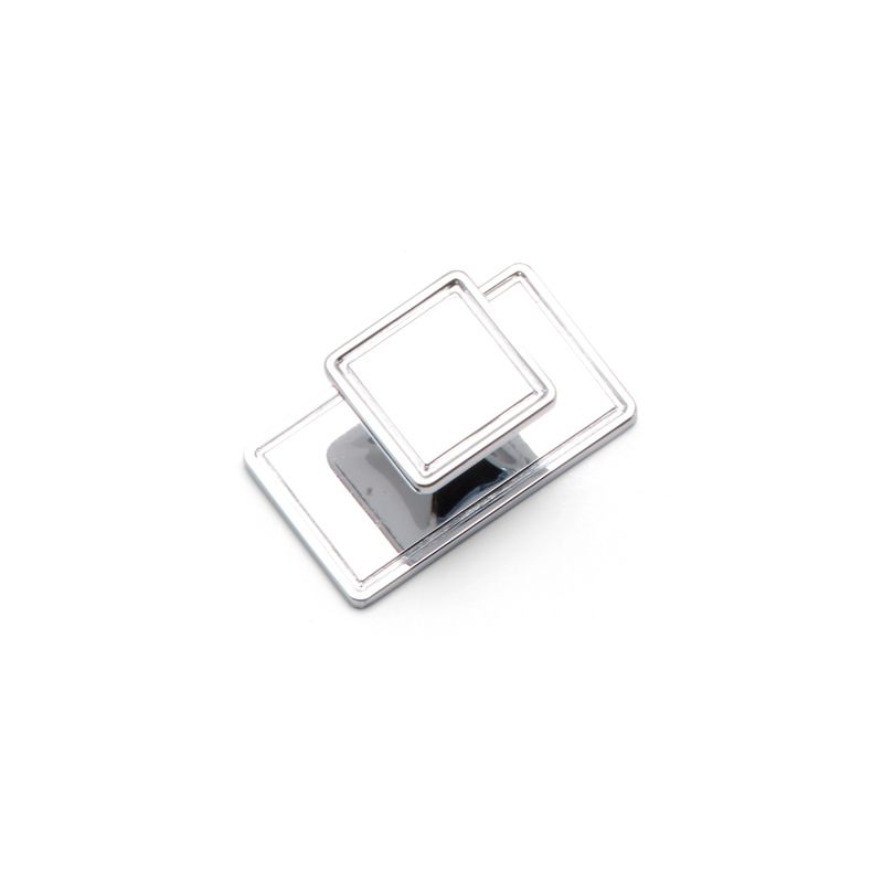 Windsor Square Knob &amp; Back Plate - Chrome