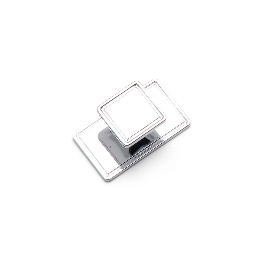 Windsor Square Knob &amp; Back Plate - Chrome