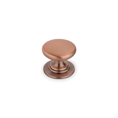 Windsor Round Knob, 32mm Diameter - Antique Copper