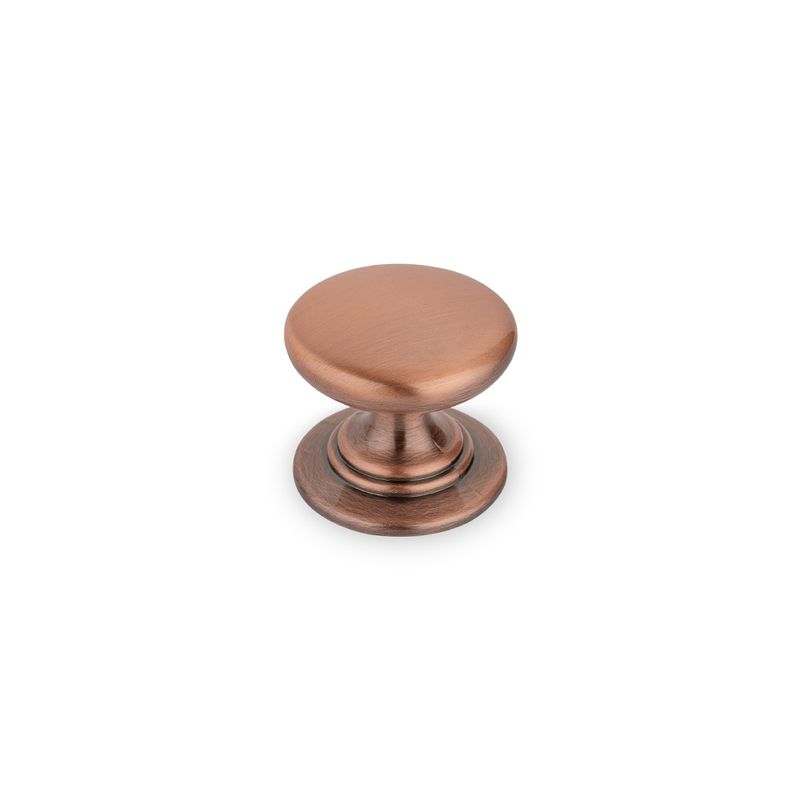 Windsor Round Knob, 32mm Diameter - Antique Copper