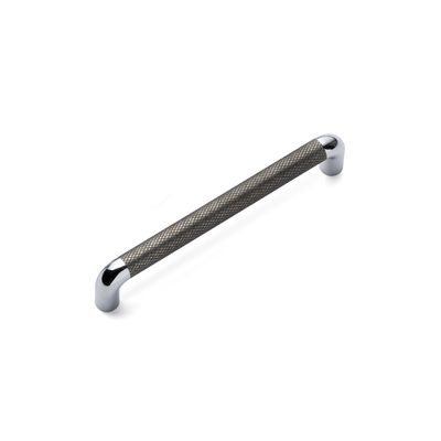 Lany Knurled D Handle, 160mm Centres - Pewter / Chrome