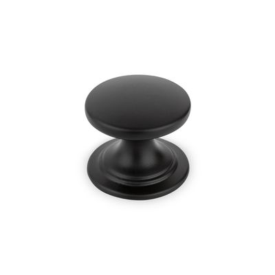 Windsor Round Knob, 38mm Diameter - Matt Black