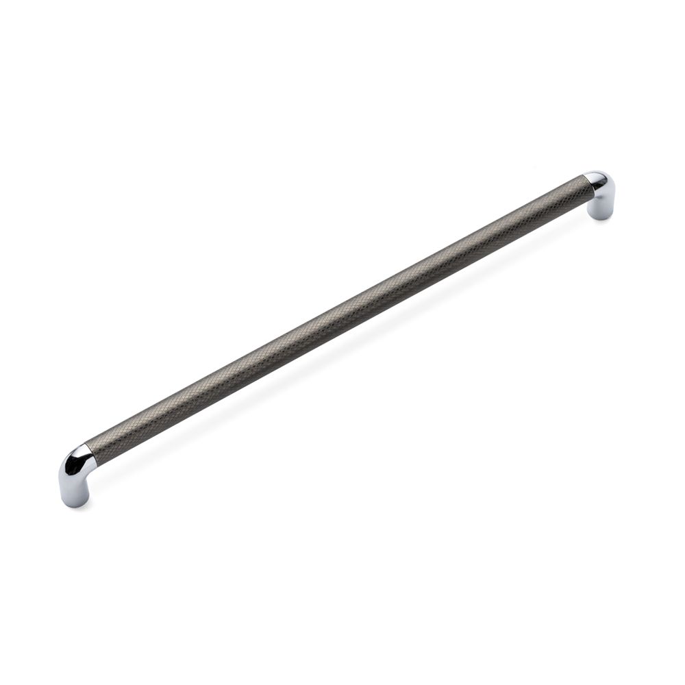 Lany Knurled D Handle, 320mm Centres - Pewter / Chrome