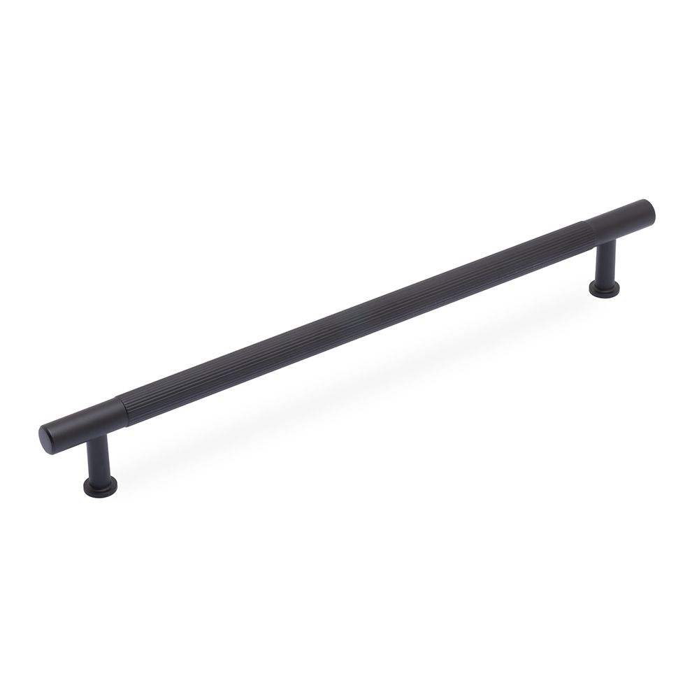 Linea T Bar Handle, 224mm Centres, Solid Brass - Matt Black