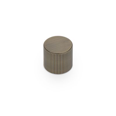 Linea Round Knob, 30mm Diameter, Solid Brass - Antique Brass