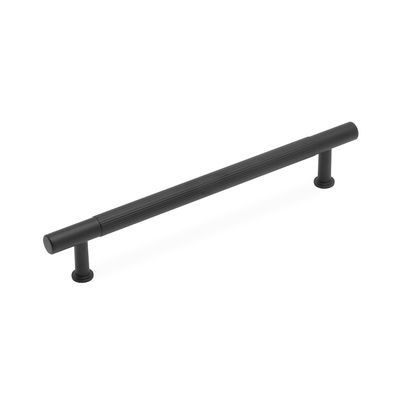 Linea T Bar Handle, 160mm Centres, Solid Brass - Matt Black