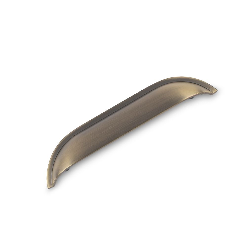 Windsor Shell Handle, 128mm Centres - Antique Brass