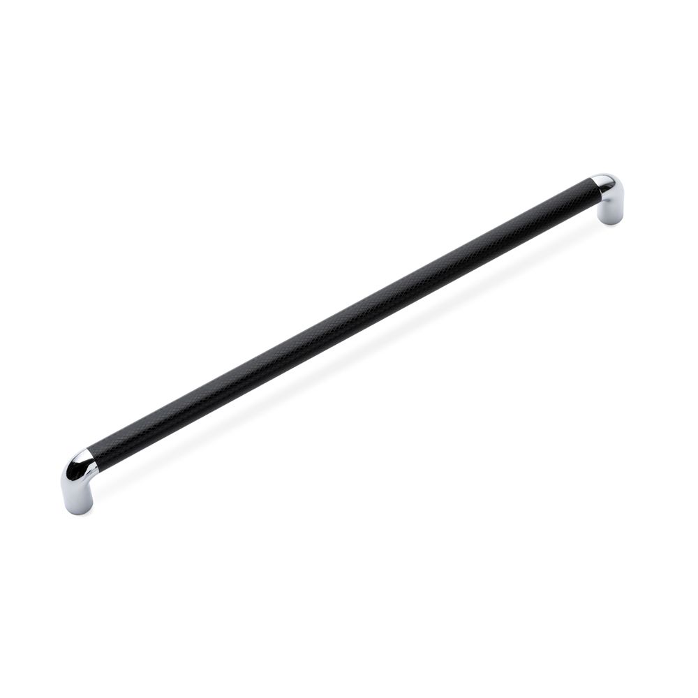 Lany Knurled D Handle, 320mm Centres - Black / Chrome