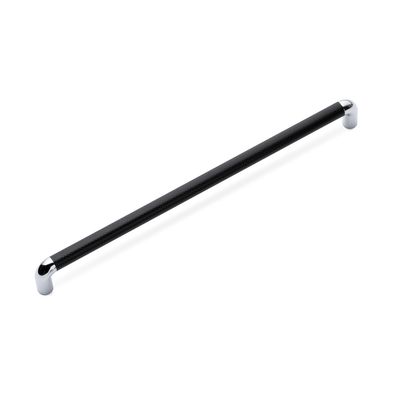 Lany Knurled D Handle, 320mm Centres - Black / Chrome