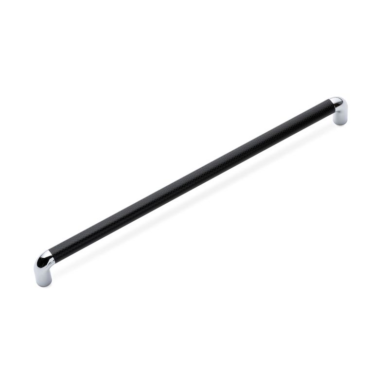 Lany Knurled D Handle, 320mm Centres - Black / Chrome