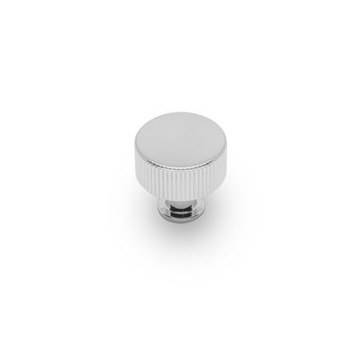Linea Round Post Knob, 30mm Diameter, Solid Brass - Chrome