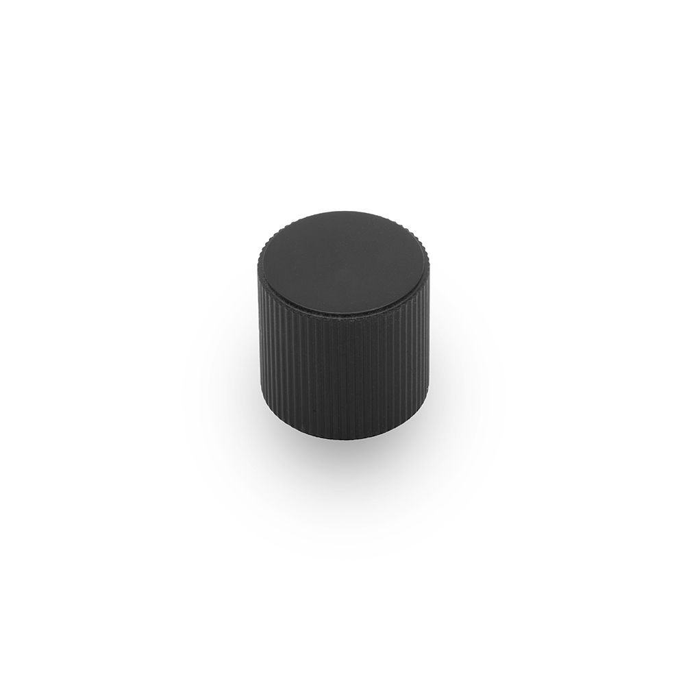 Linea Round Knob, 30mm Diameter, Solid Brass - Matt Black
