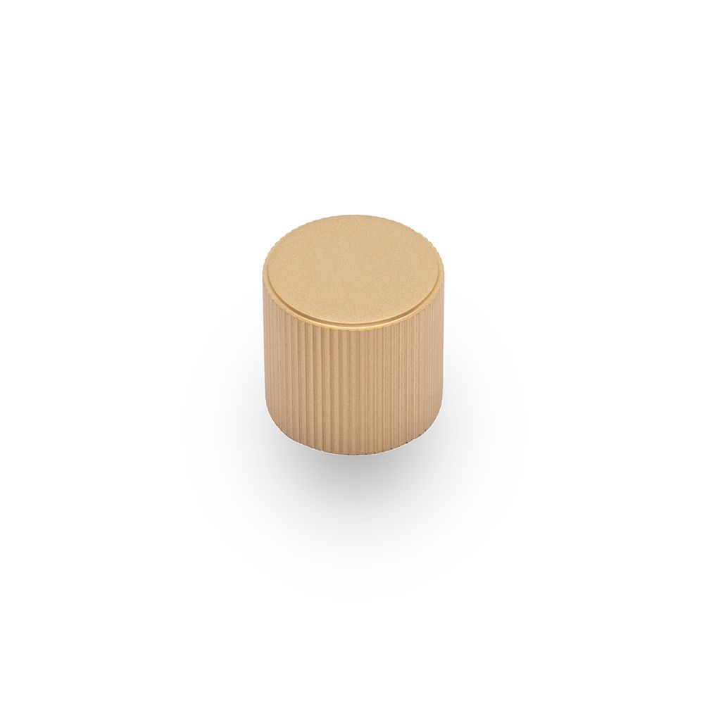 Linea Round Knob, 30mm Diameter, Solid Brass - Satin Brass