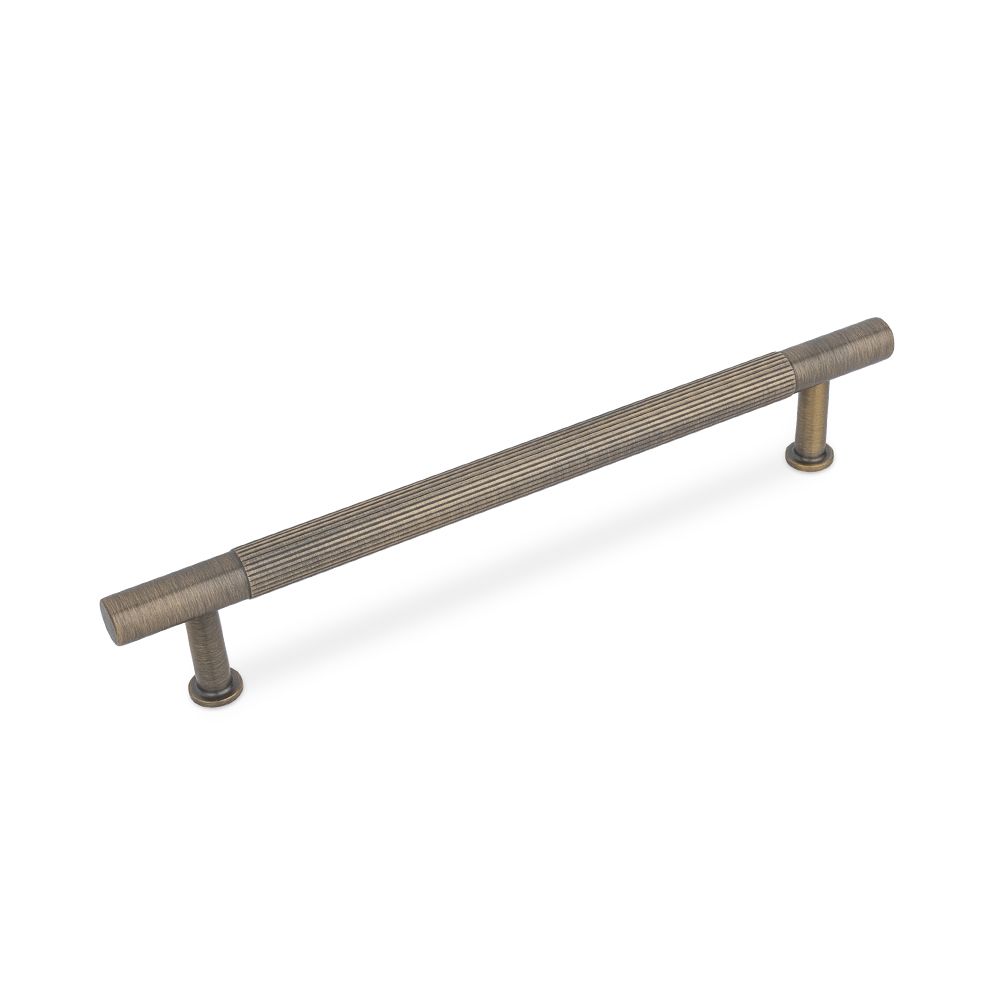 Linea T Bar Handle, 160mm Centres, Solid Brass - Antique Brass
