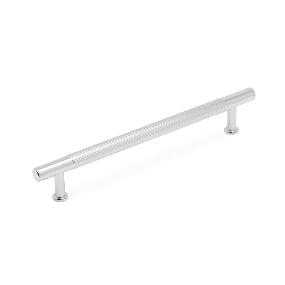 Linea T Bar Handle, 160mm Centres, Solid Brass - Chrome