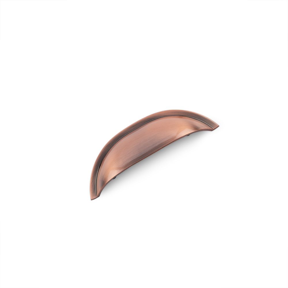 Windsor Shell Handle, 64mm Centres - Antique Copper