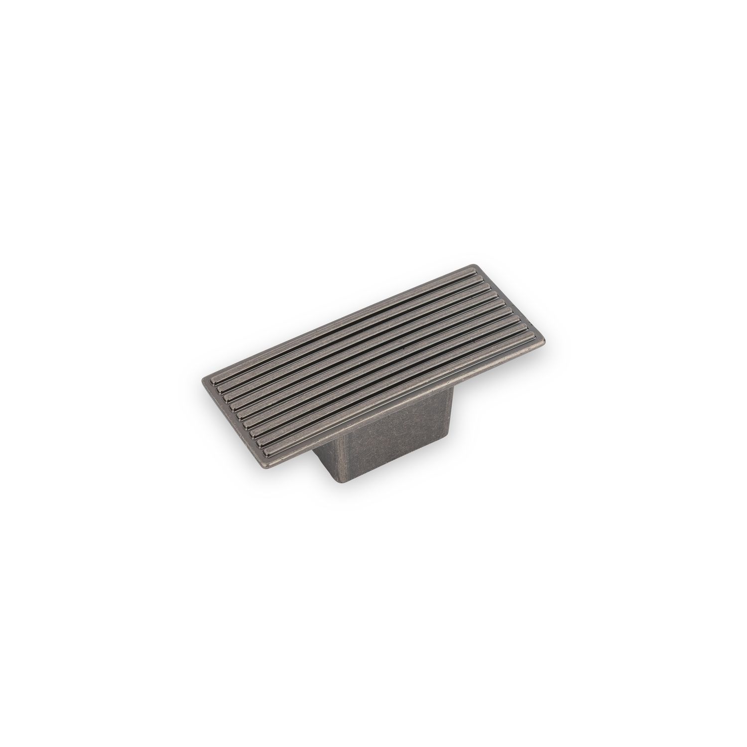 Linden Rectangular Knob - Pewter