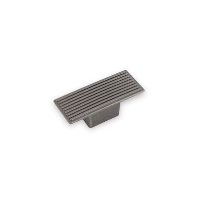 Linden Rectangular Knob - Pewter