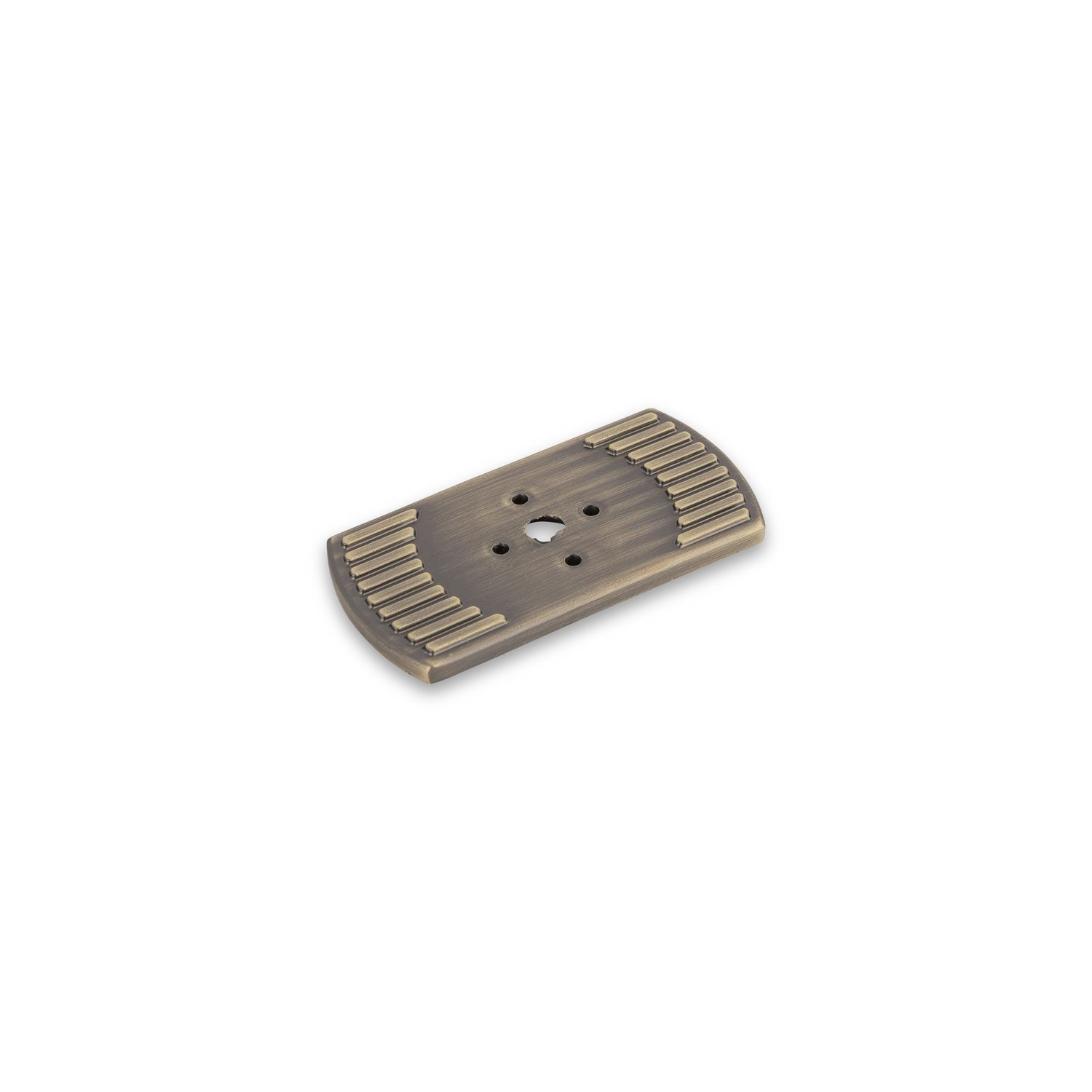 Linden Back Plate, Short, 50mm Long - Antique Brass