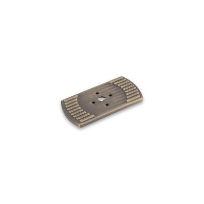 Linden Back Plate, Short, 50mm Long - Antique Brass