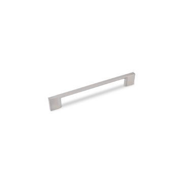Slim Square D Handle, 160mm Centres - Brushed Nickel