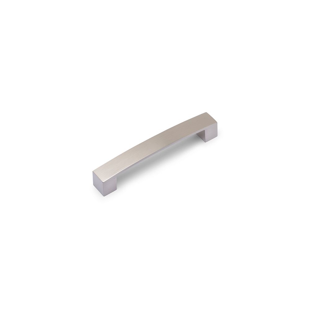 Block Bar D Handle, 128mm Centres - Brushed Nickel
