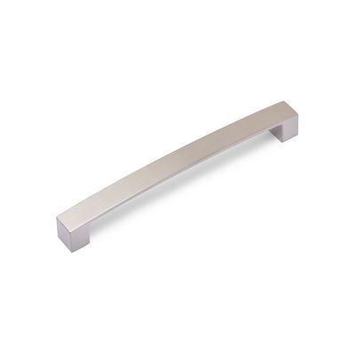 Block Bar D Handle, 192mm Centres - Brushed Nickel