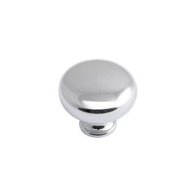 Button Round Knob, 31mm Diameter - Chrome
