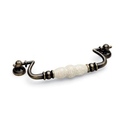 Winchester Drop Handle, 160mm Centres - Antique / Cream Crackle