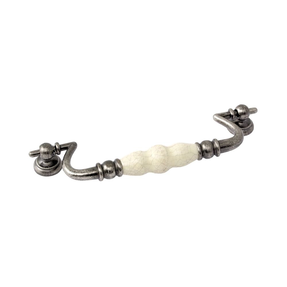 Winchester Drop Handle, 160mm Centres - Pewter / Cream Crackle