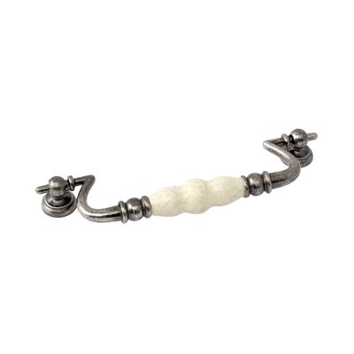 Winchester Drop Handle, 160mm Centres - Pewter / Cream Crackle