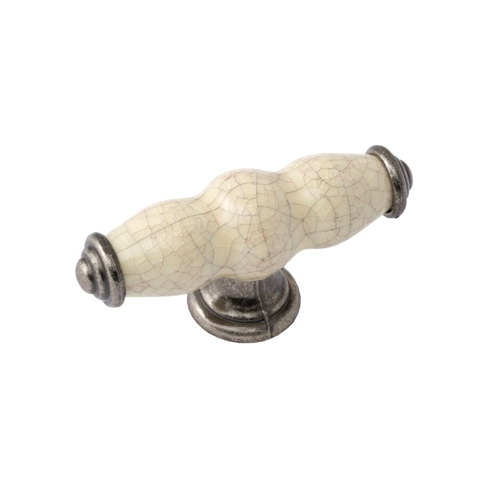 Winchester T Knob - Pewter / Cream Crackle