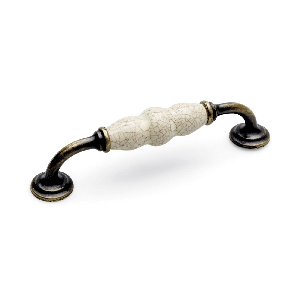 Winchester D Handle, 128mm Centres - Antique / Cream Crackle
