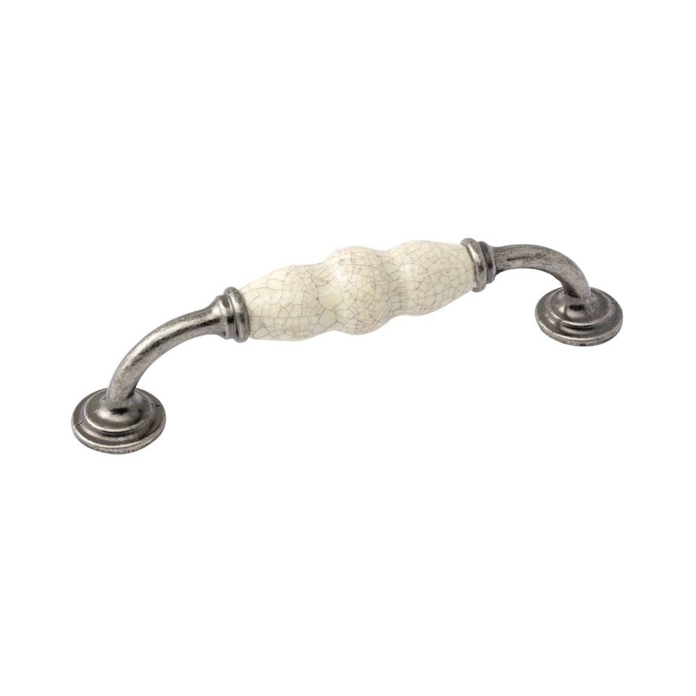Winchester D Handle, 128mm Centres - Pewter / Cream Crackle