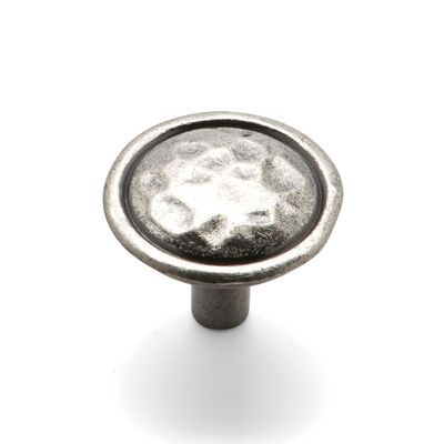 Mottled Round Knob, 35mm Diamater - Pewter