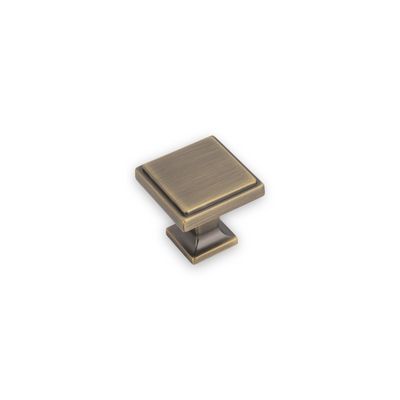 Ines Square Knob - Antique Brass