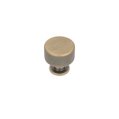 Fender Knurled Round Post Knob, 28mm Diameter, Solid Brass - Antique Brass