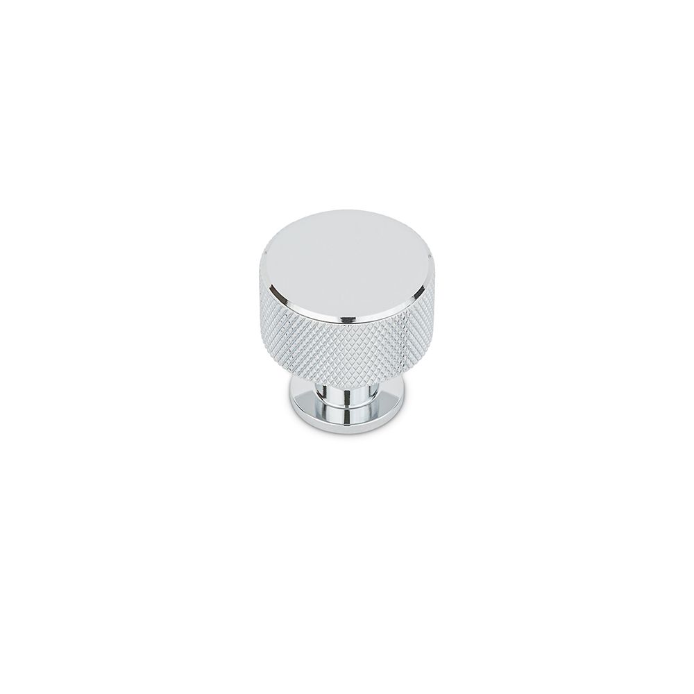 Fender Knurled Round Post Knob, 28mm Diameter, Solid Brass - Chrome