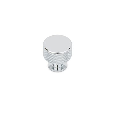 Fender Knurled Round Post Knob, 28mm Diameter, Solid Brass - Chrome