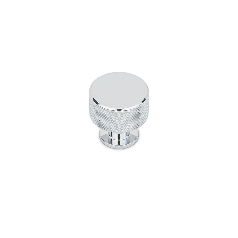 Fender Knurled Round Post Knob, 28mm Diameter, Solid Brass - Chrome