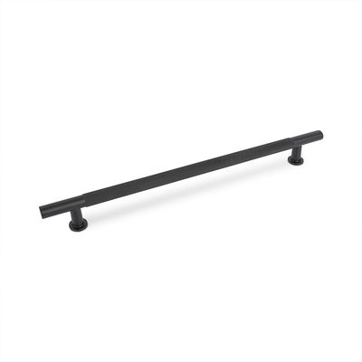 Fender Knurled T Bar Handle, 224mm Centres, Solid Brass - Matt Black