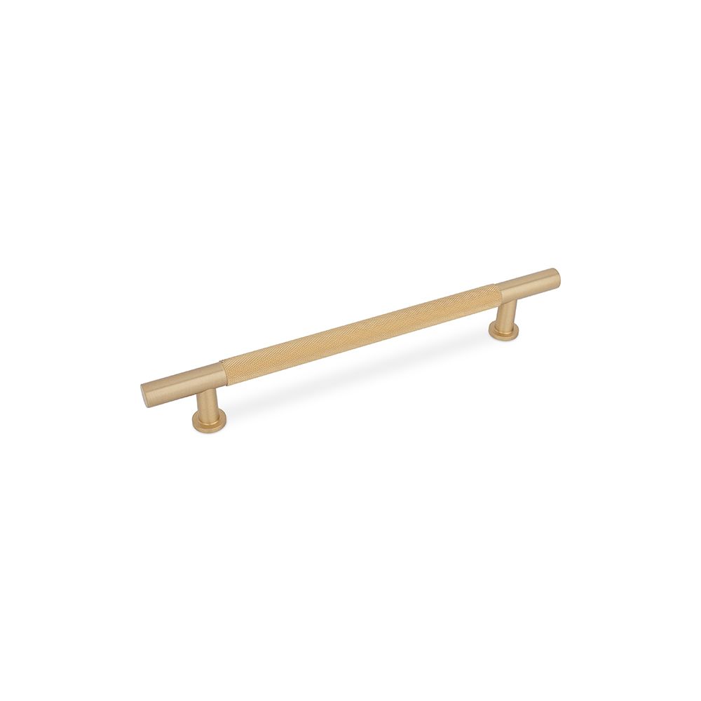 Fender Knurled T Bar Handle, 160mm Centres, Solid Brass - Satin Brass