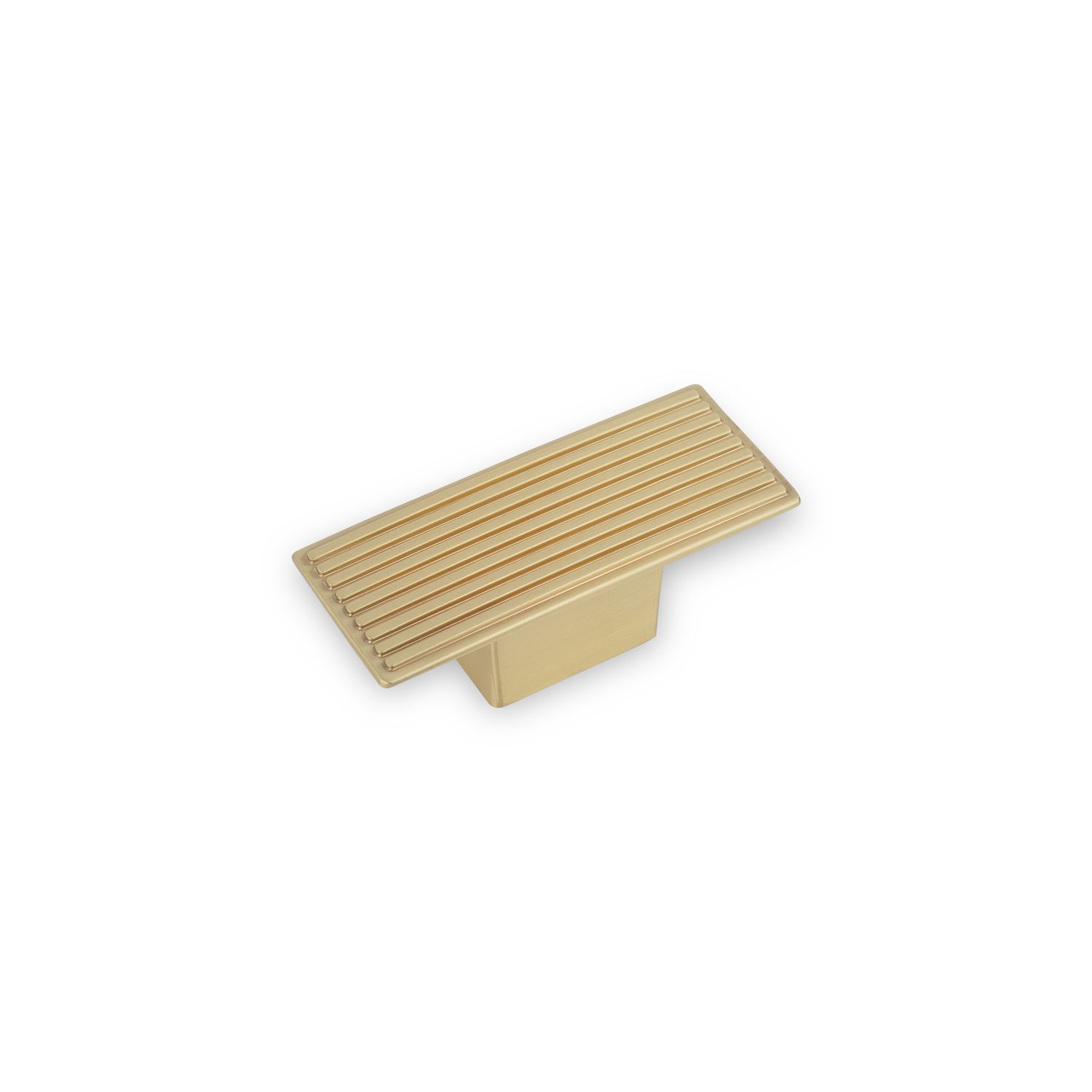 Linden Rectangular Knob - Satin Brass
