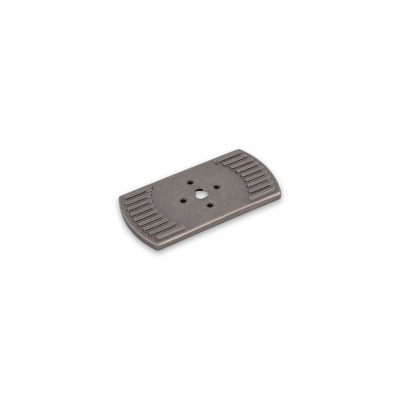 Linden Back Plate, Short, 50mm Long - Pewter