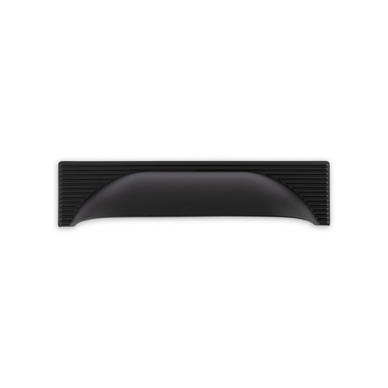 Linden Cup Handle, Reeded Back, 96mm Centres - Matt Black