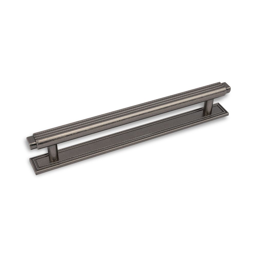 Claridge T Bar Handle &amp; Back Plate, 160mm Centres - Pewter