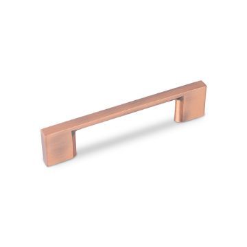 Slim Square D Handle, 96mm Centres - Antique Copper